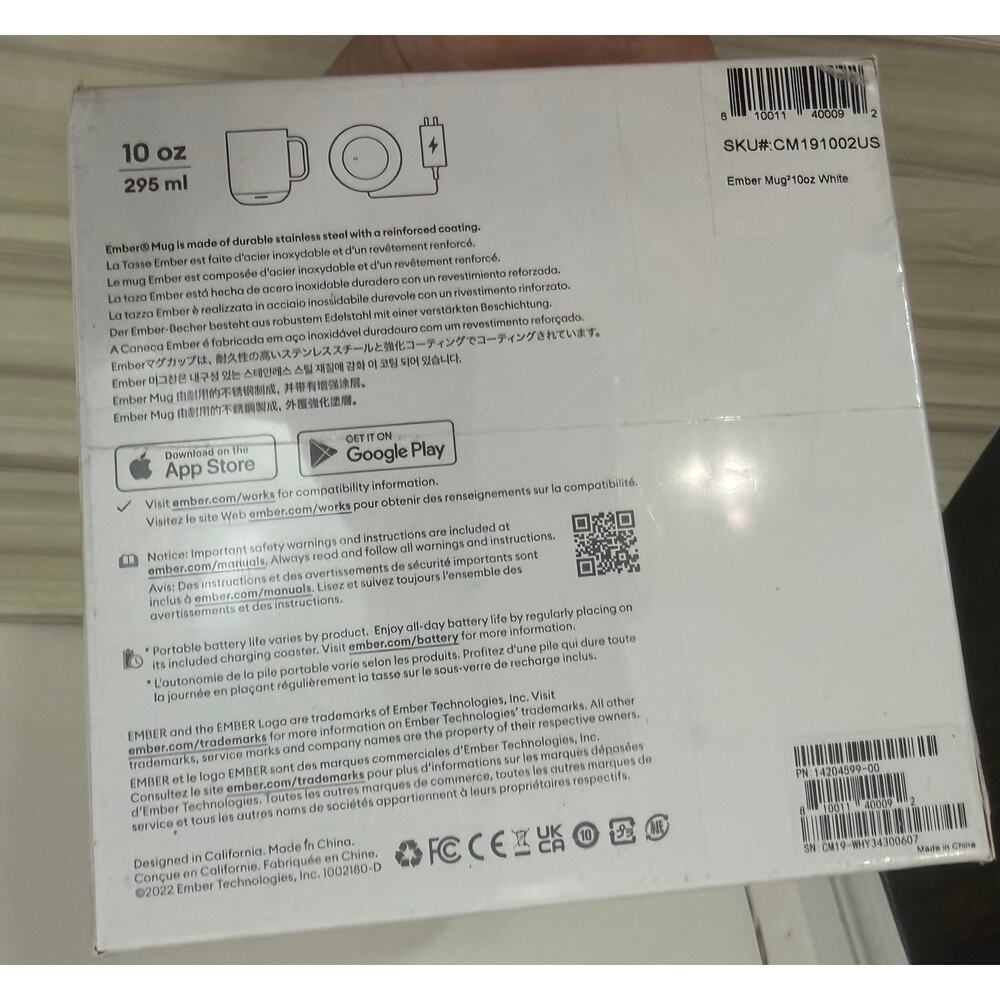 Ember Temperature Control Ceramic Smart Mug 10 Oz White (CM17) - New Sealed - Picture 4 of 4